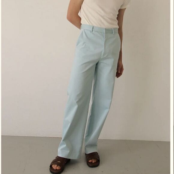 Local Pattern Terry Loose Bootcut Trousers Sky Blue Men's Small - Picture 1 of 7